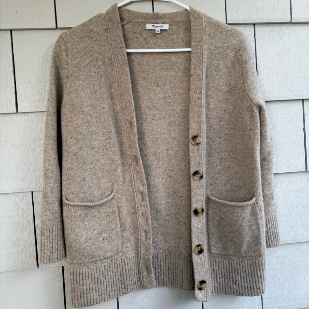 Madewell Taupe Button-Up Cardigan